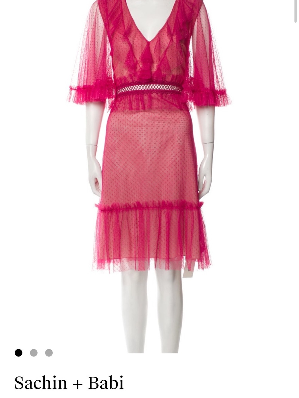Sachin + Babi Fuchsia Pink Tulle Midi Dress